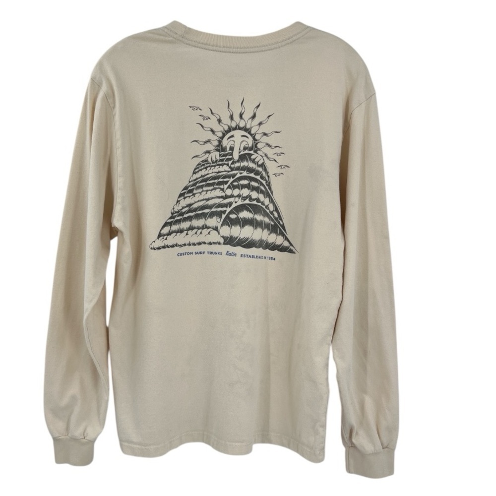 Katin Triple Long Sleeve T-shirt in a beige color made from organic cotton S/M